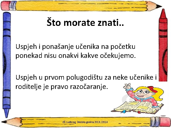 Što morate znati. . Uspjeh i ponašanje učenika na početku ponekad nisu onakvi kakve