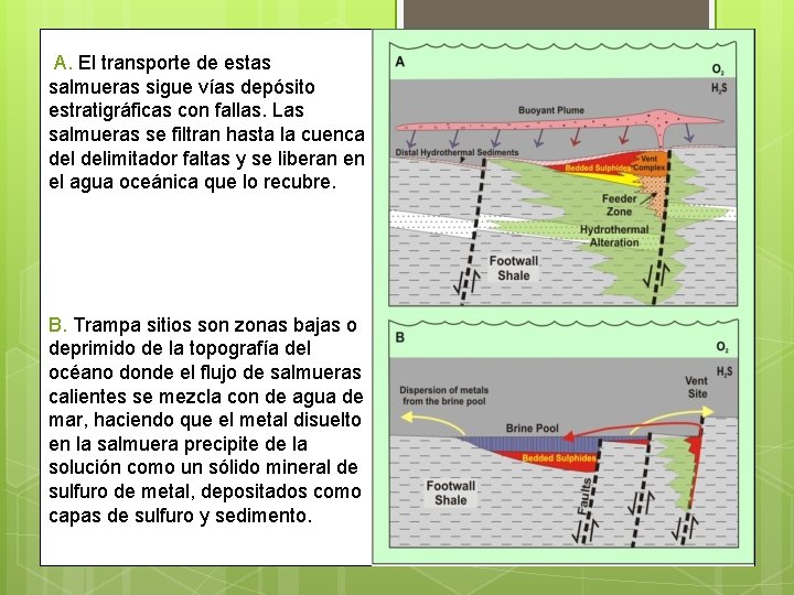  A. El transporte de estas salmueras sigue vías depósito estratigráficas con fallas. Las