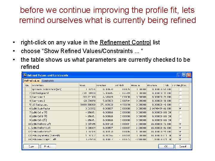before we continue improving the profile fit, lets remind ourselves what is currently being before we continue improving the profile fit, lets remind ourselves what is currently being