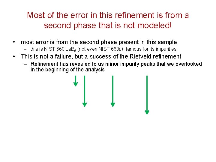 Most of the error in this refinement is from a second phase that is Most of the error in this refinement is from a second phase that is
