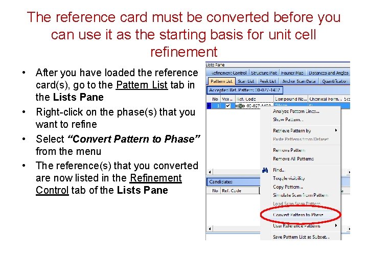 The reference card must be converted before you can use it as the starting