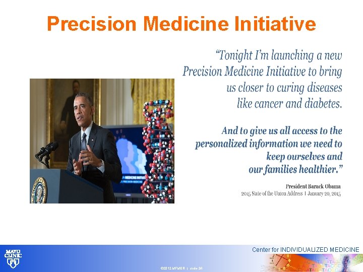 Precision Medicine Initiative Center for INDIVIDUALIZED MEDICINE © 2012 MFMER | slide-24 
