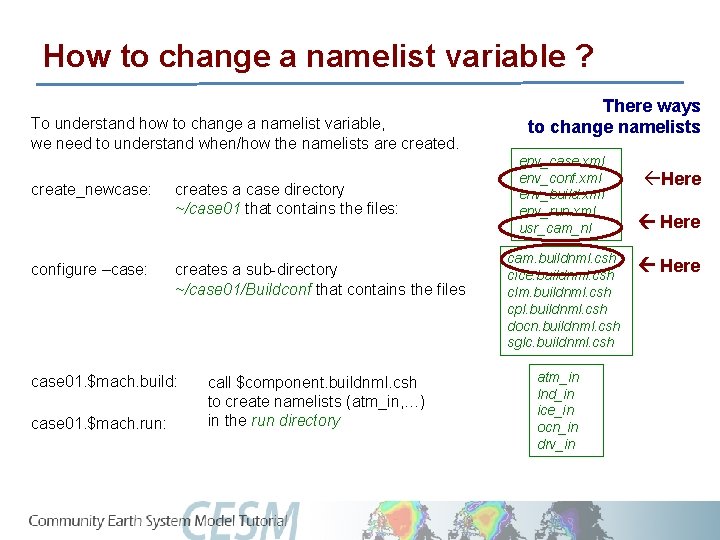 How to change a namelist variable ? To understand how to change a namelist