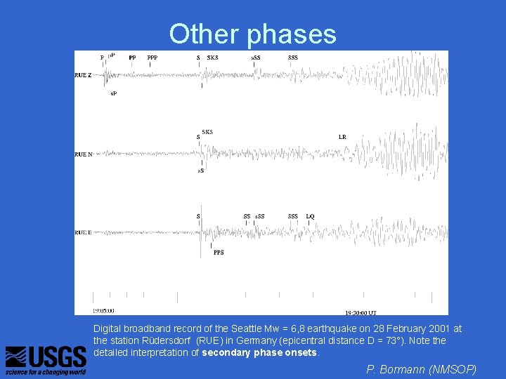 Other phases Digital broadband record of the Seattle Mw = 6, 8 earthquake on