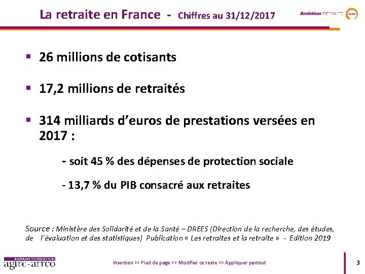 La retraite en France - Chiffres au 31/12/2017 § 26 millions de cotisants §