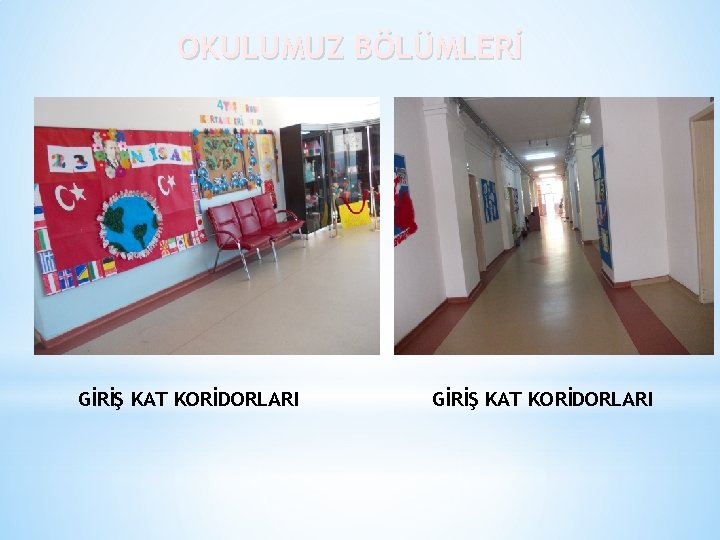 OKULUMUZ BÖLÜMLERİ GİRİŞ KAT KORİDORLARI 