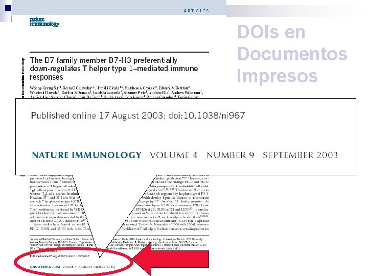 DOIs en Documentos Impresos 