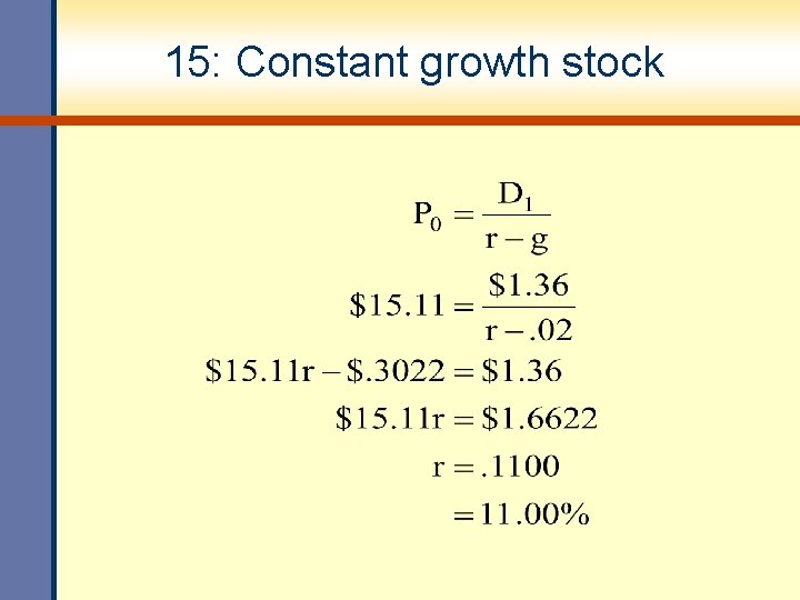 15: Constant growth stock 