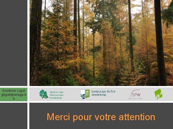 Gauthier Ligot gligot@uliege. b e Gestion des Ressources forestières Merci pour votre attention Gauthier Ligot gligot@uliege. b e Gestion des Ressources forestières Merci pour votre attention