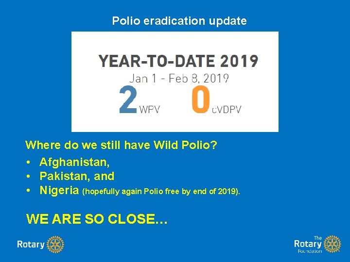 Polio eradication update Where do we still have Wild Polio? • Afghanistan, • Pakistan,