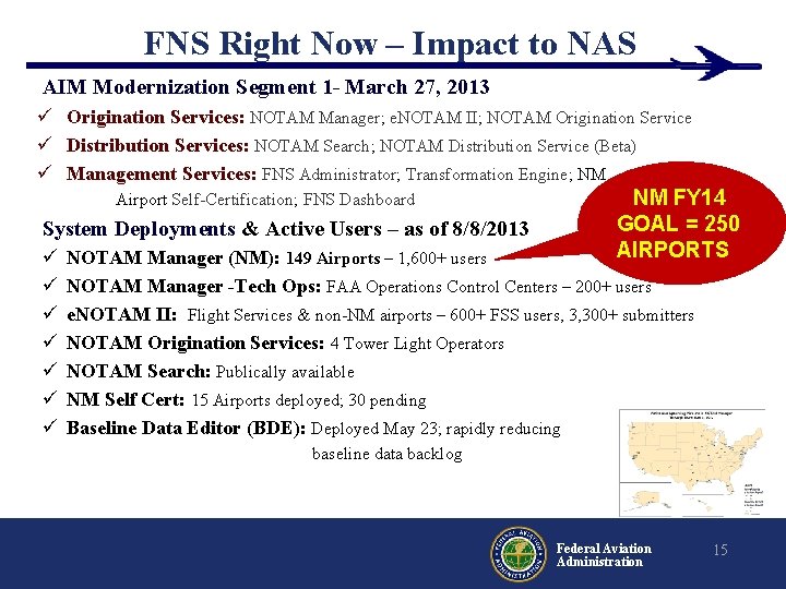 FNS Right Now – Impact to NAS AIM Modernization Segment 1 - March 27, FNS Right Now – Impact to NAS AIM Modernization Segment 1 - March 27,