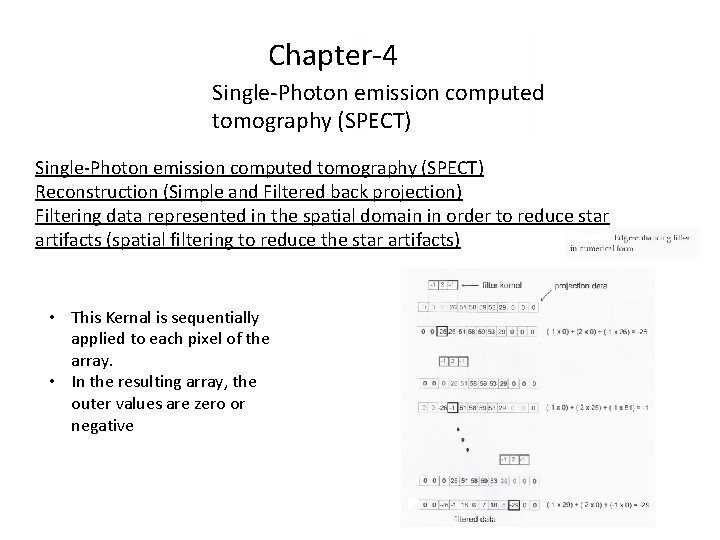Chapter-4 Single-Photon emission computed tomography (SPECT) Reconstruction (Simple and Filtered back projection) Filtering data