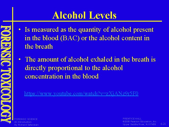 Alcohol Levels • Is measured as the quantity of alcohol present in the blood Alcohol Levels • Is measured as the quantity of alcohol present in the blood