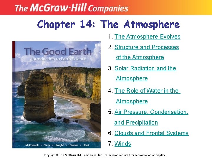 Chapter 14: The Atmosphere 1. The Atmosphere Evolves 2. Structure and Processes of the