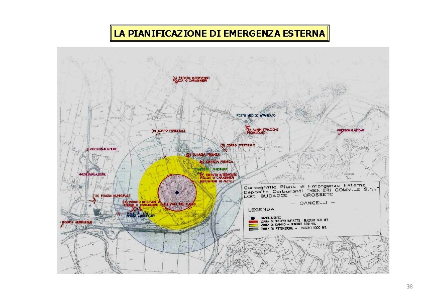 LA PIANIFICAZIONE DI EMERGENZA ESTERNA 38 