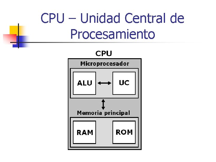 CPU – Unidad Central de Procesamiento 