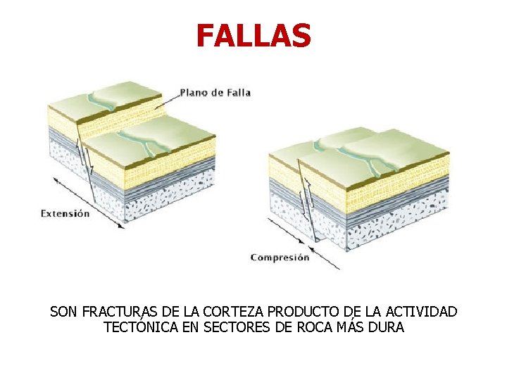 FALLAS SON FRACTURAS DE LA CORTEZA PRODUCTO DE LA ACTIVIDAD TECTÓNICA EN SECTORES DE