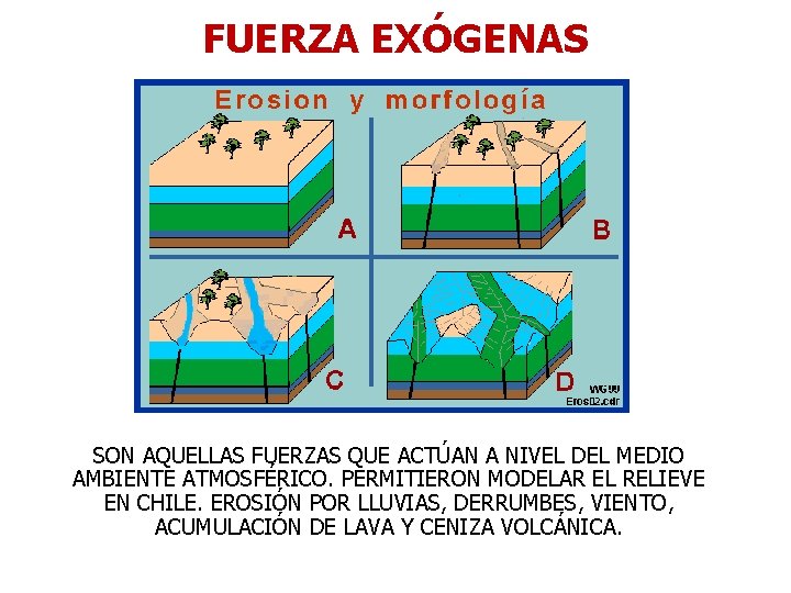 FUERZA EXÓGENAS SON AQUELLAS FUERZAS QUE ACTÚAN A NIVEL DEL MEDIO AMBIENTE ATMOSFÉRICO. PERMITIERON