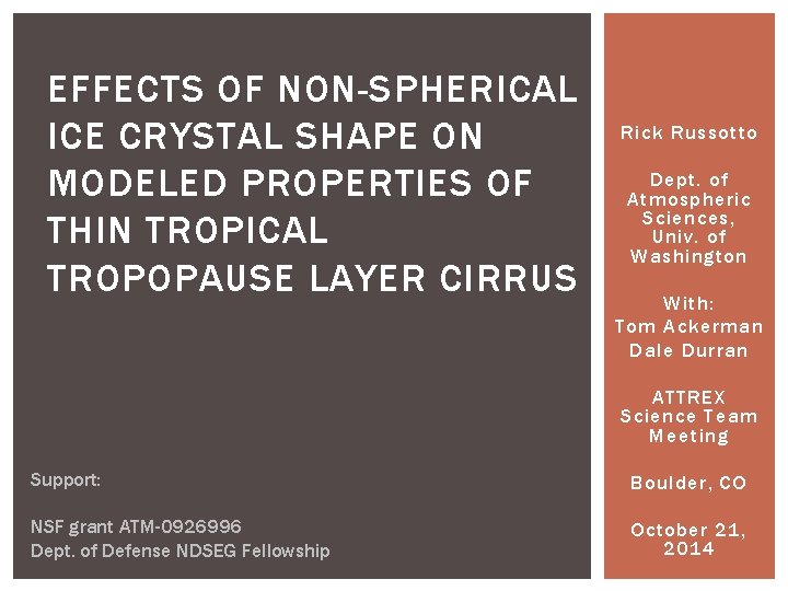 EFFECTS OF NON-SPHERICAL ICE CRYSTAL SHAPE ON MODELED PROPERTIES OF THIN TROPICAL TROPOPAUSE LAYER