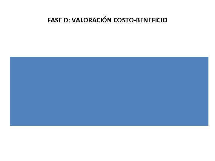 FASE D: VALORACIÓN COSTO-BENEFICIO 
