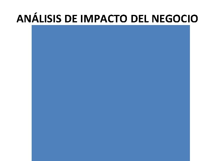 ANÁLISIS DE IMPACTO DEL NEGOCIO 