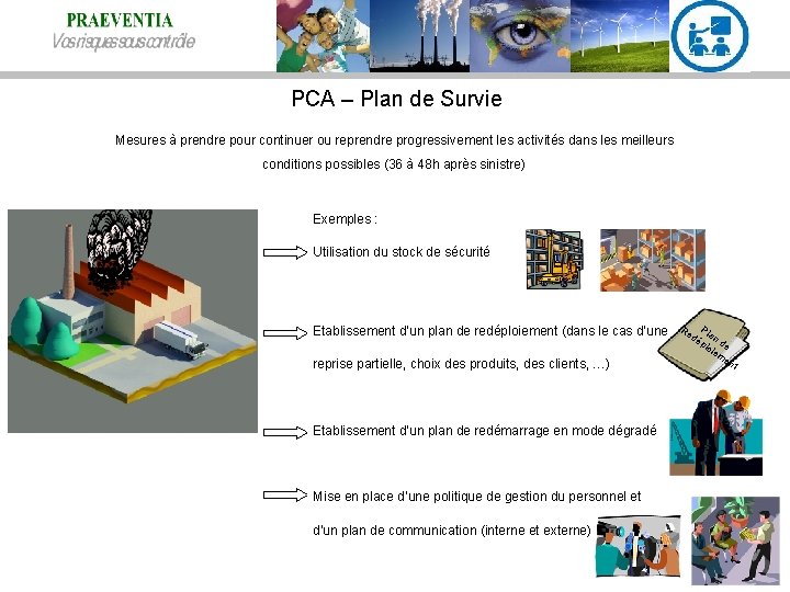 PCA – Plan de Survie Mesures à prendre pour continuer ou reprendre progressivement les