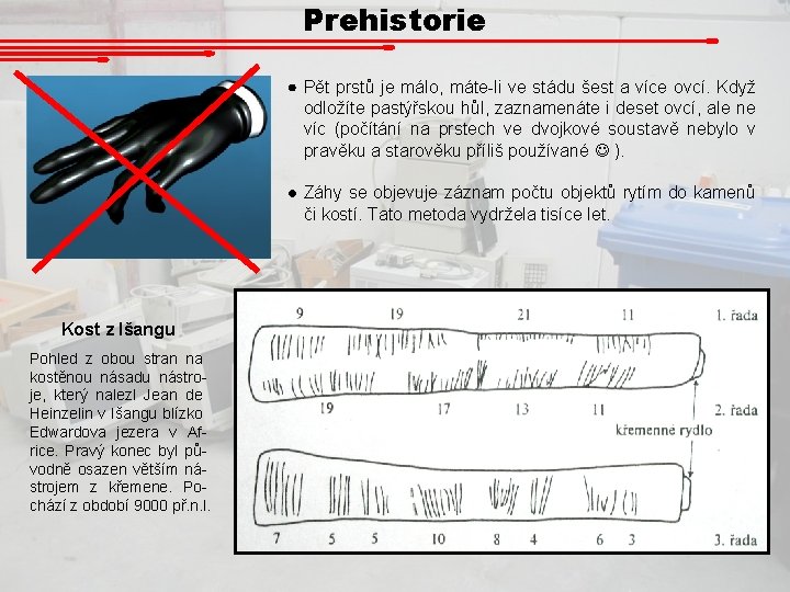 Prehistorie Pět prstů je málo, máte-li ve stádu šest a více ovcí. Když odložíte