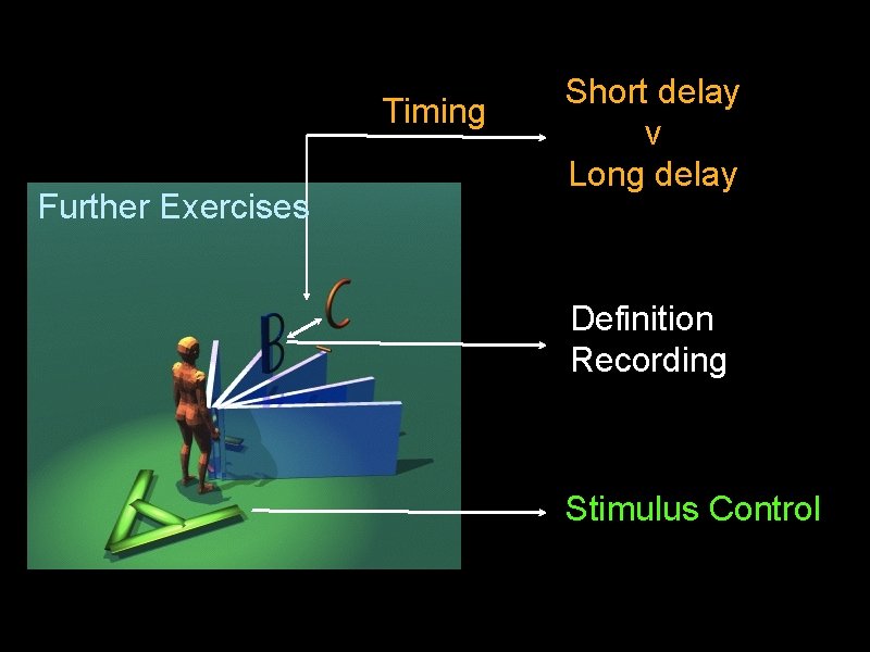 Timing Further Exercises Short delay v Long delay Definition Recording Stimulus Control 