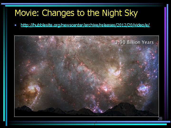 Movie: Changes to the Night Sky • http: //hubblesite. org/newscenter/archive/releases/2012/20/video/e/ 28 