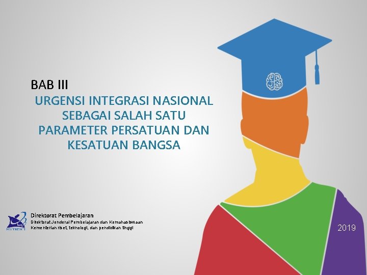 BAB III URGENSI INTEGRASI NASIONAL SEBAGAI SALAH SATU PARAMETER PERSATUAN DAN KESATUAN BANGSA Direktorat