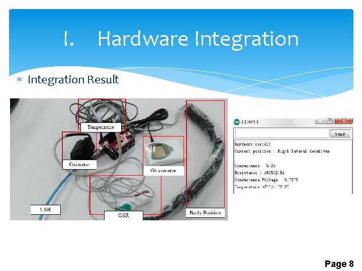 I. Hardware Integration Result Page 8 