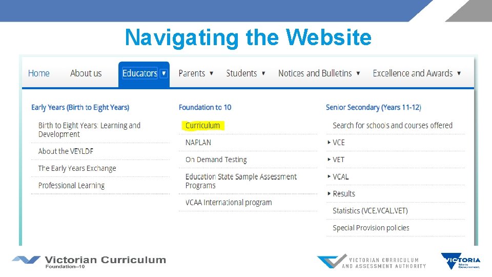 Navigating the Website 