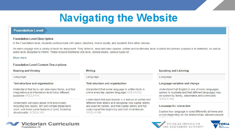 Navigating the Website 