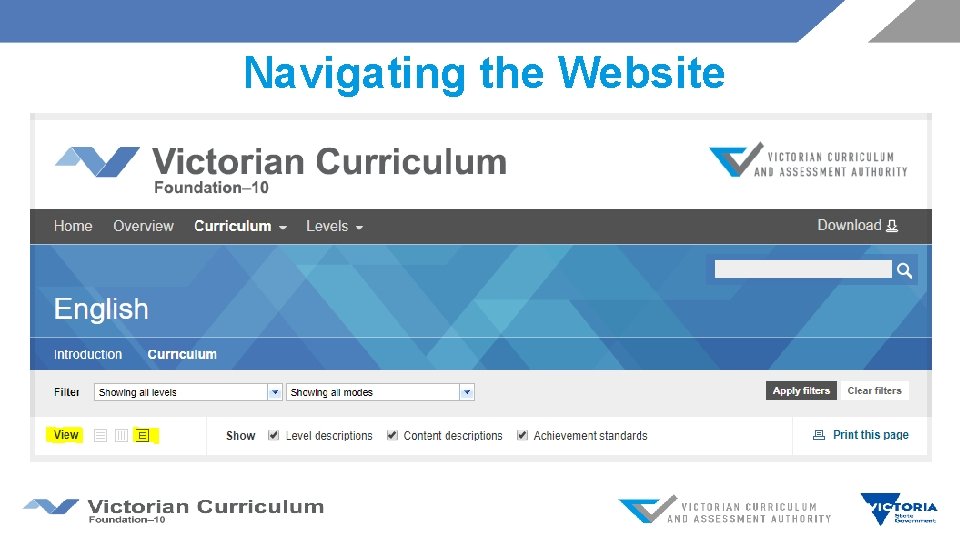 Navigating the Website 