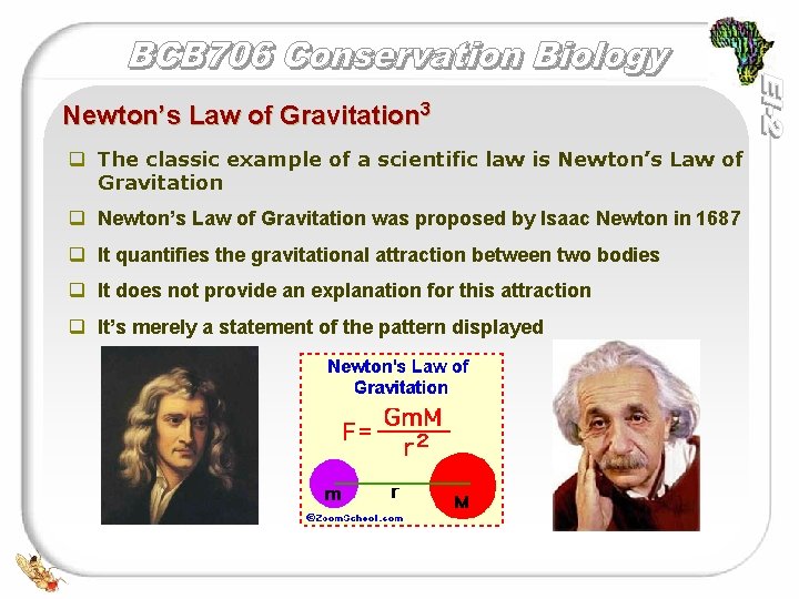 Newton’s Law of Gravitation 3 q The classic example of a scientific law is