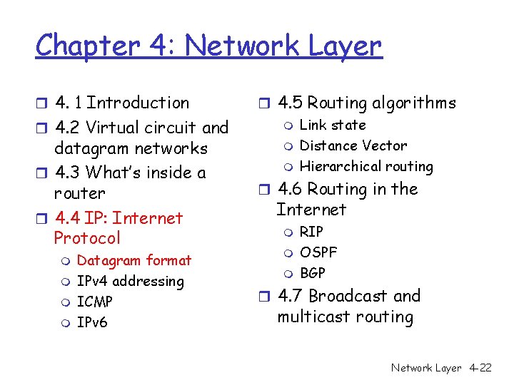 Chapter 4: Network Layer r 4. 1 Introduction r 4. 2 Virtual circuit and Chapter 4: Network Layer r 4. 1 Introduction r 4. 2 Virtual circuit and