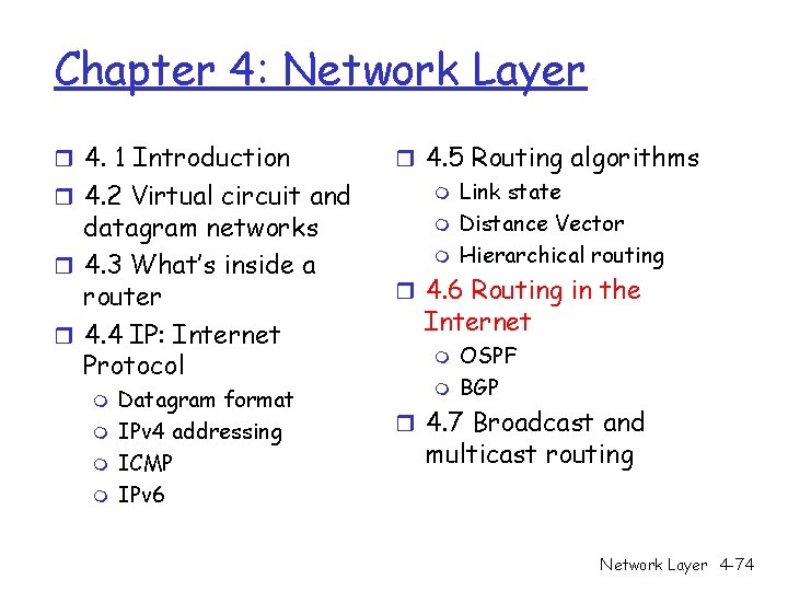 Chapter 4: Network Layer r 4. 1 Introduction r 4. 2 Virtual circuit and Chapter 4: Network Layer r 4. 1 Introduction r 4. 2 Virtual circuit and