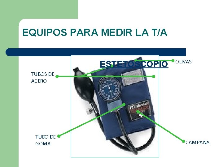 EQUIPOS PARA MEDIR LA T/A ESTETOSCOPIO OLIVAS TUBOS DE ACERO TUBO DE GOMA CAMPANA EQUIPOS PARA MEDIR LA T/A ESTETOSCOPIO OLIVAS TUBOS DE ACERO TUBO DE GOMA CAMPANA