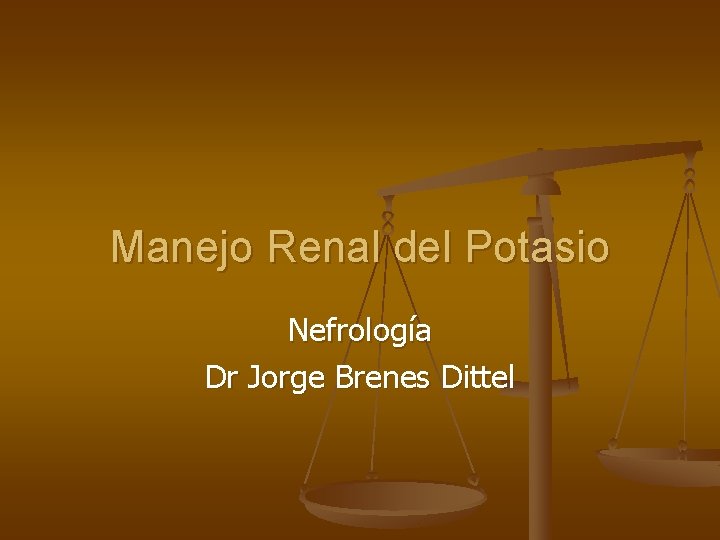 Manejo Renal del Potasio Nefrología Dr Jorge Brenes Dittel 