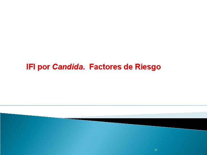 IFI por Candida. Factores de Riesgo 31 