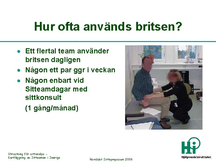 Hur ofta används britsen? · Ett flertal team använder britsen dagligen · Någon ett
