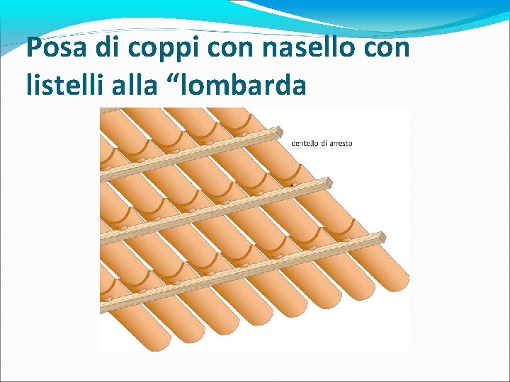 Posa di coppi con nasello con listelli alla “lombarda 