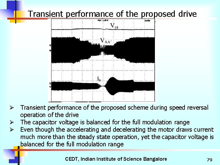 Transient performance of the proposed drive Ø Transient performance of the proposed scheme during