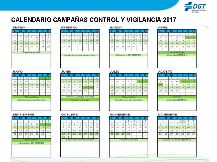 CALENDARIO CAMPAÑAS CONTROL Y VIGILANCIA 2017 