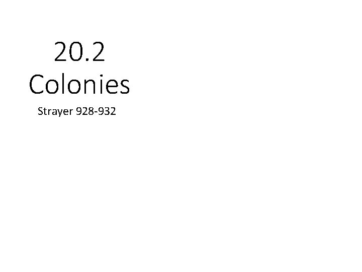 20. 2 Colonies Strayer 928 -932 