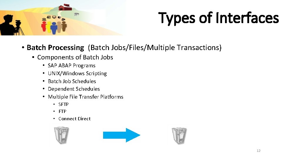 Types of Interfaces • Batch Processing (Batch Jobs/Files/Multiple Transactions) • Components of Batch Jobs