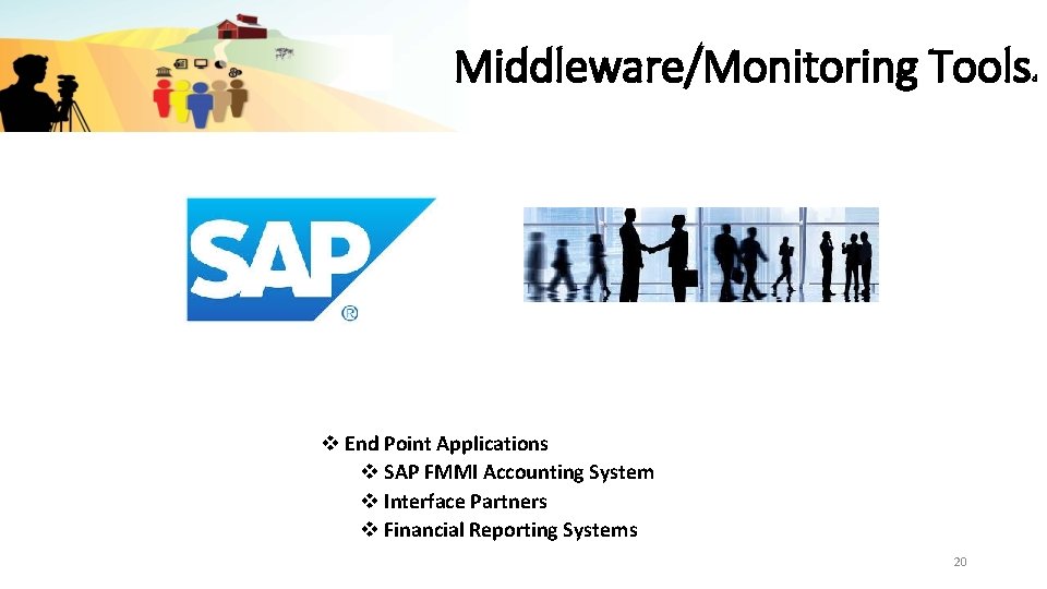 Middleware/Monitoring Tools v End Point Applications v SAP FMMI Accounting System v Interface Partners