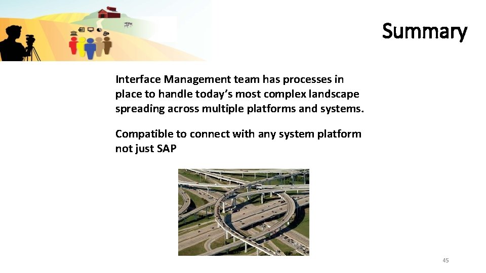 Summary Interface Management team has processes in place to handle today’s most complex landscape