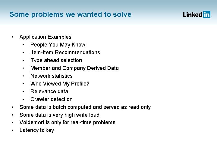 Some problems we wanted to solve • • • Application Examples • People You