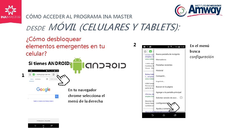 CÓMO ACCEDER AL PROGRAMA INA MASTER DESDE MÓVIL (CELULARES Y TABLETS): ¿Cómo desbloquear elementos